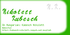 nikolett kubesch business card